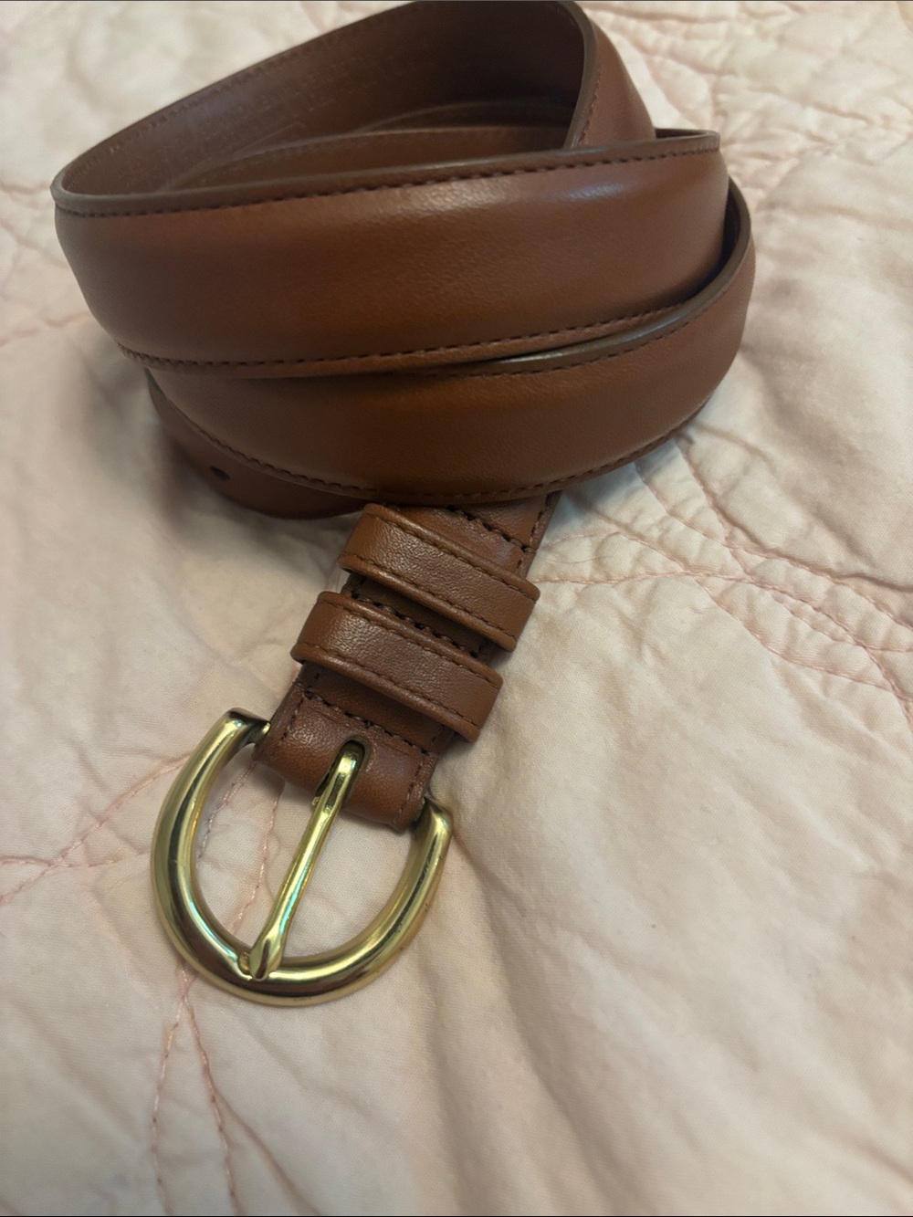 Coach Vintage Brown Leather Belt Ladies Brass Buckle,XL